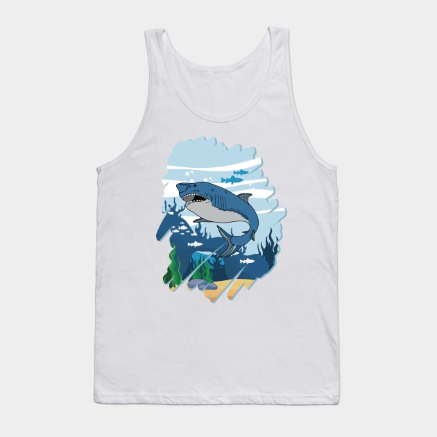 Shark For Boys Gifts Tank Top by macshoptee